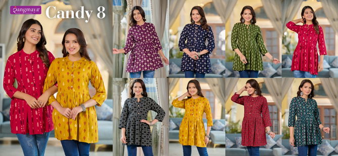 Candy 8 By Rangmaya Rayon Fancy Wester Top Wholesale Online
